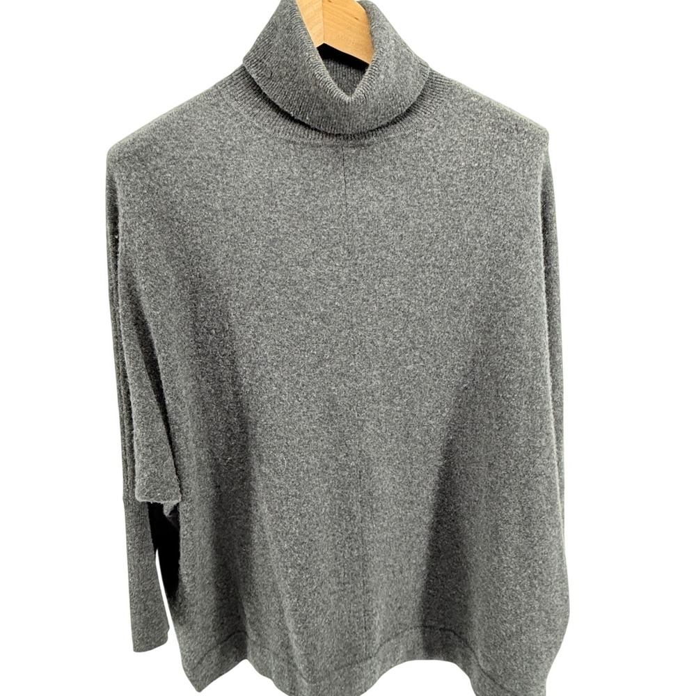 Bloomingdale's Grey Cashmere Turtleneck Sweater‎ Tunic Oversized *read*